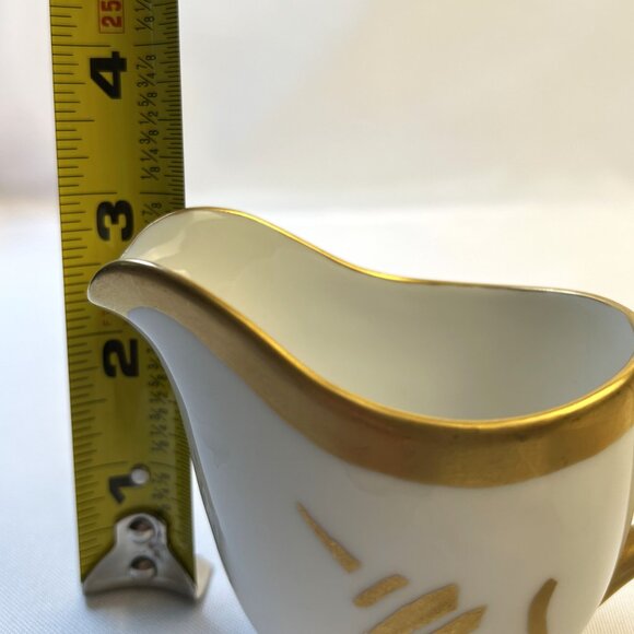 Vintage AEH Japan Porcelain Small Creamer & Basket Set Gold Accents Marked 1930 - Picture 9 of 12